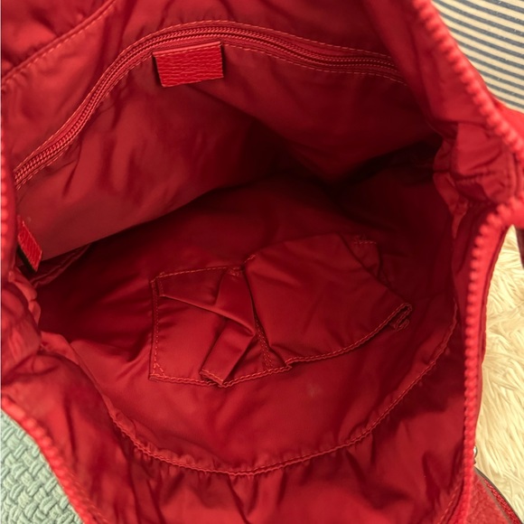 Gucci Red GG Nylon Tote Bag with Leather Trim - Picture 10 of 16